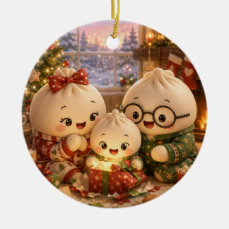 Fluffy Kerstmis Keramisch Ornament