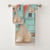 Fluffy Kitten avec Blue Bow à la pâtisserie (En situation)