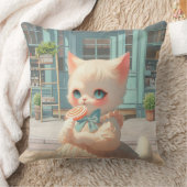 Fluffy Kitten met Lollipop bij Pastry Shop Kussen (Deken)