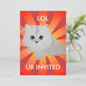 Fluffy Kitten uitnodiging (Staand voorkant)