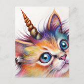 Fluffy Kitten Unicorn Briefkaart (Voorkant)
