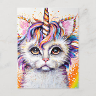 Fluffy Kitten Unicorn Briefkaart