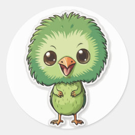 Fluffy Kiwi Bird Sticker - Een Schattige en eigenz