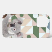 Fluffy Koala groene geometrische achtergrond Case-Mate iPhone Case (Achterkant (horizontaal))