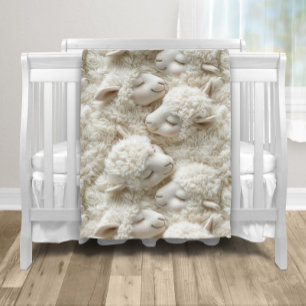Fluffy Lammetje Baby  Fleece Deken
