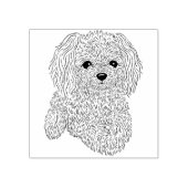 Fluffy Little Poodle Dog Rubber Stamp Rubberstempel (Afrduk)