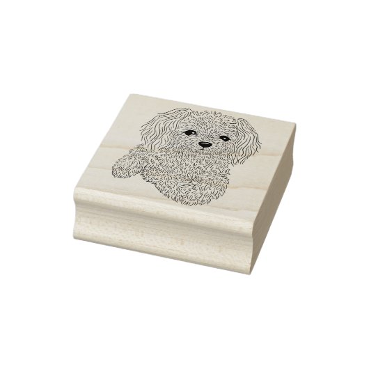Fluffy Little Poodle Dog Rubber Stamp Rubberstempel (Stempel)