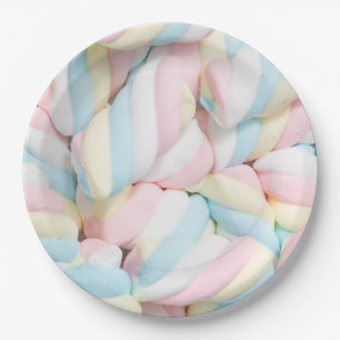 Fluffy Marshmallow Twists-Snoep Papieren Bordje