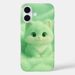 Fluffy Mint Kitten iPhone Case – Schattigee Cartoo