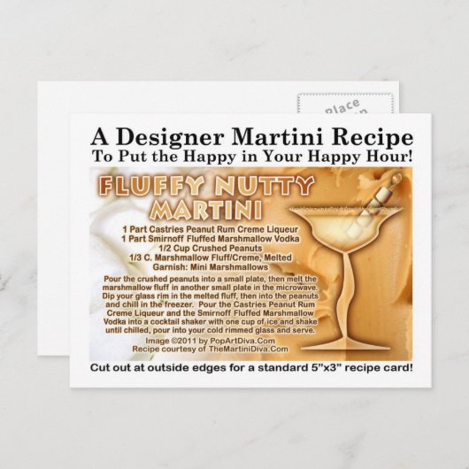 Fluffy Nutty Martini Recipe Briefkaart (Voorkant / Achterkant)