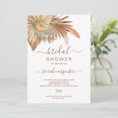 Fluffy Pampas Grass Bridal Shower-uitnodiging Kaart (Staand voorkant)