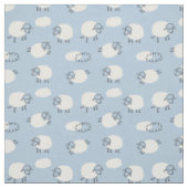 Fluffy Pastel Blue Lamb Pattern Stof (Swatch)