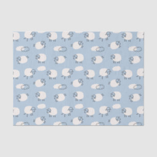 Fluffy Pastel Blue Lamb Pattern Tissuepapier