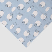 Fluffy Pastel Blue Lamb Pattern Tissuepapier (Detail)