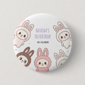 Fluffy Pastel Ugly Schattige Dolls Verjaardag Ronde Button 5,7 Cm (Voorkant)