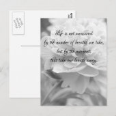 Fluffy Peony Life Quote Briefkaart (Voorkant / Achterkant)