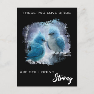 *~* Fluffy PHOTO Love Birds AP54 Anniversary Briefkaart