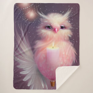 Fluffy Pink Baby Bird Sherpa Deken