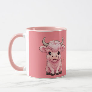 Fluffy Pink Highlands Schotse Koe Mok