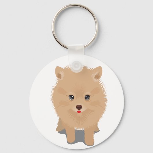 Fluffy Pomeranian Sleutelhanger (Voorkant)