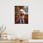 Fluffy Poodle Christmas Poster (Cuisine)