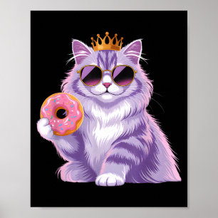 Fluffy prinses kat donut zonnebril grappig schatti poster
