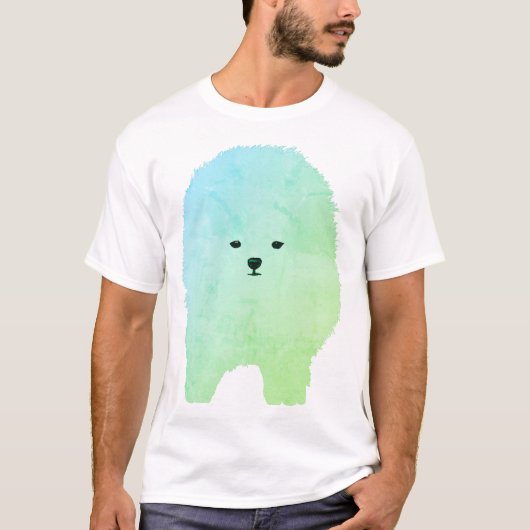 Fluffy Puppy Dessin Cartoon Chien T-shirt de base (Devant)
