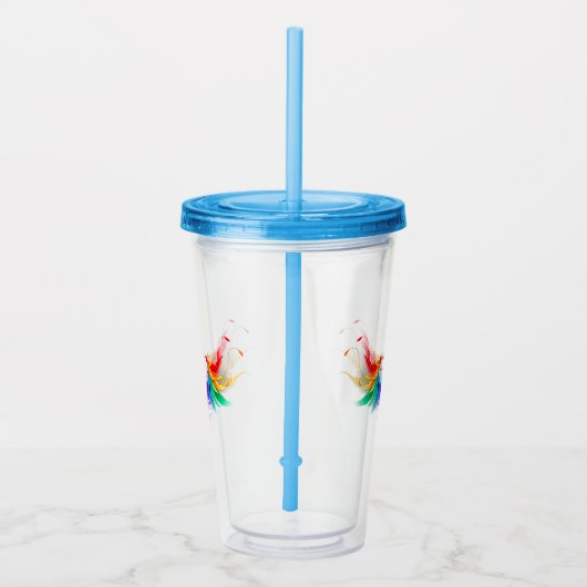 Fluffy Rainbow Wings Acryl Drinkbeker (Rechts)