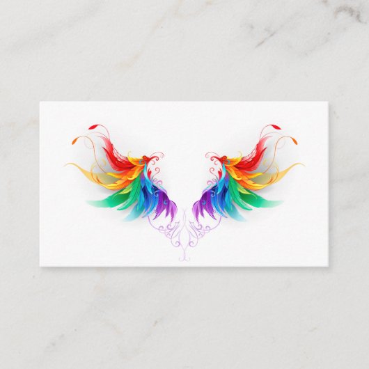 Fluffy Rainbow Wings Advieskaart (Voorkant)