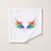 Fluffy Rainbow Wings Bad Handdoek (Wasdoekje)