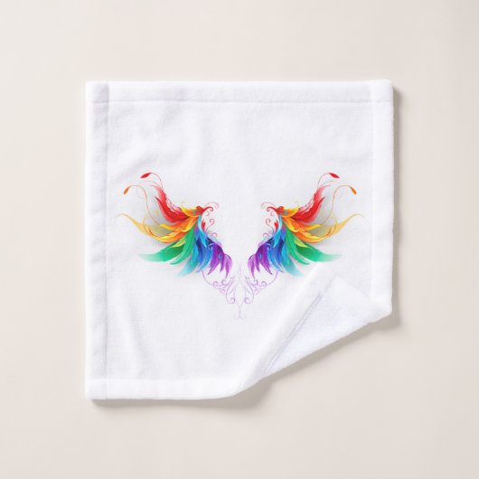 Fluffy Rainbow Wings Bad Handdoek (Wasdoekje)