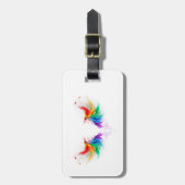Fluffy Rainbow Wings Bagagelabel (Voorkant verticaal)