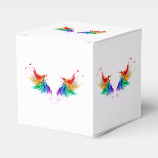 Fluffy Rainbow Wings Bedankdoosjes (Voorkant Zijde)