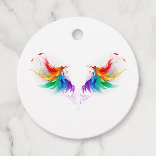 Fluffy Rainbow Wings Bedankjes Labels (Voorkant)