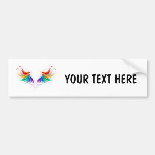 Fluffy Rainbow Wings Bumpersticker