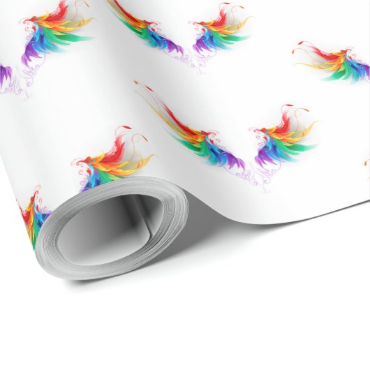 Fluffy Rainbow Wings Cadeaupapier (Rol Hoek)