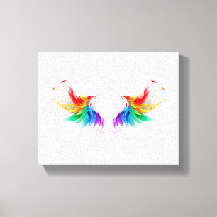Fluffy Rainbow Wings Canvas Afdruk