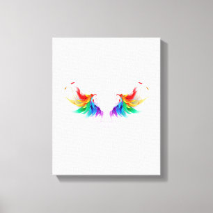 Fluffy Rainbow Wings Canvas Afdruk