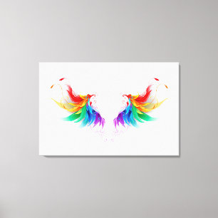Fluffy Rainbow Wings Canvas Afdruk