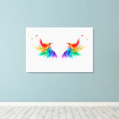 Fluffy Rainbow Wings Canvas Afdruk (Insitu (Houten vloer))