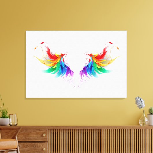 Fluffy Rainbow Wings Canvas Afdruk (Insitu (Woonkamer))