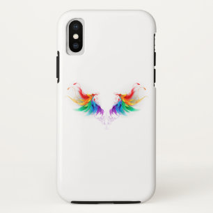 Fluffy Rainbow Wings iPhone XS Hoesje