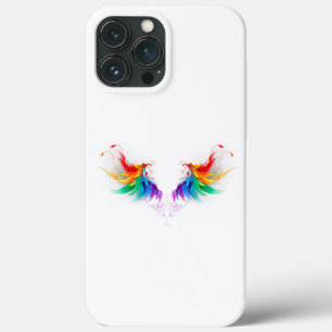Fluffy Rainbow Wings iPhone 13 Pro Max Hoesje