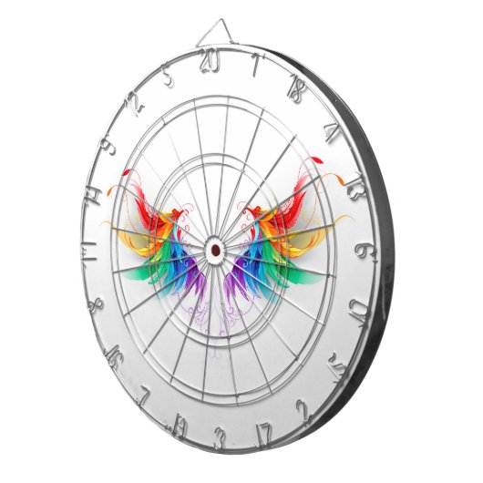 Fluffy Rainbow Wings Dartbord (Voorkant Rechts)