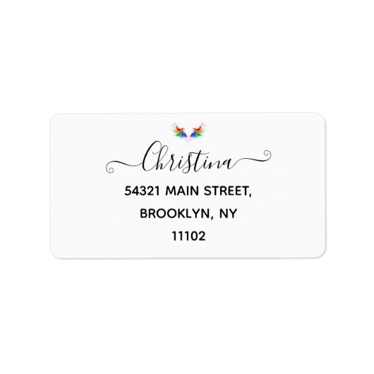 Fluffy Rainbow Wings Etiket (Voorkant)