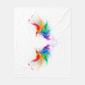 Fluffy Rainbow Wings Fleece Deken (Voorkant)