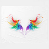 Fluffy Rainbow Wings Fleece Deken (Voorkant (Horizontaal))