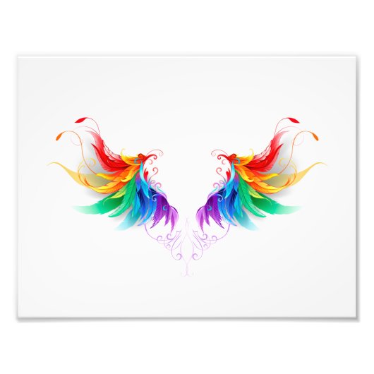 Fluffy Rainbow Wings Foto Afdruk (Voorkant)