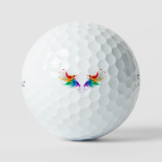 Fluffy Rainbow Wings Golfballen (Voorkant)