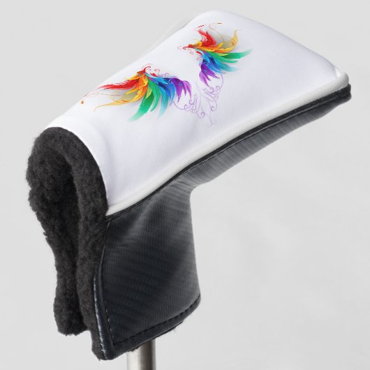 Fluffy Rainbow Wings Golfheadcover (3/4 voorkant)